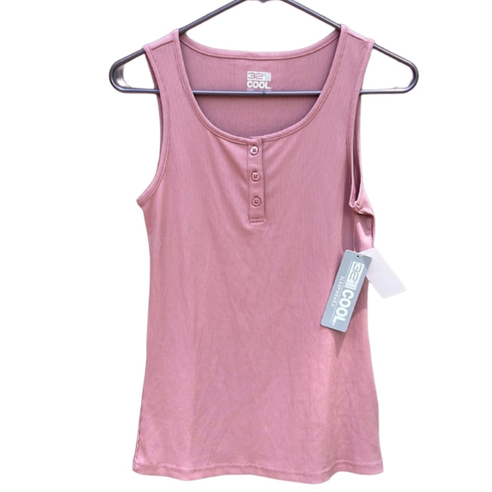 NWT 32 Degrees Cool Sleepwear Tank Size XS Pink Ribbed Stretchy